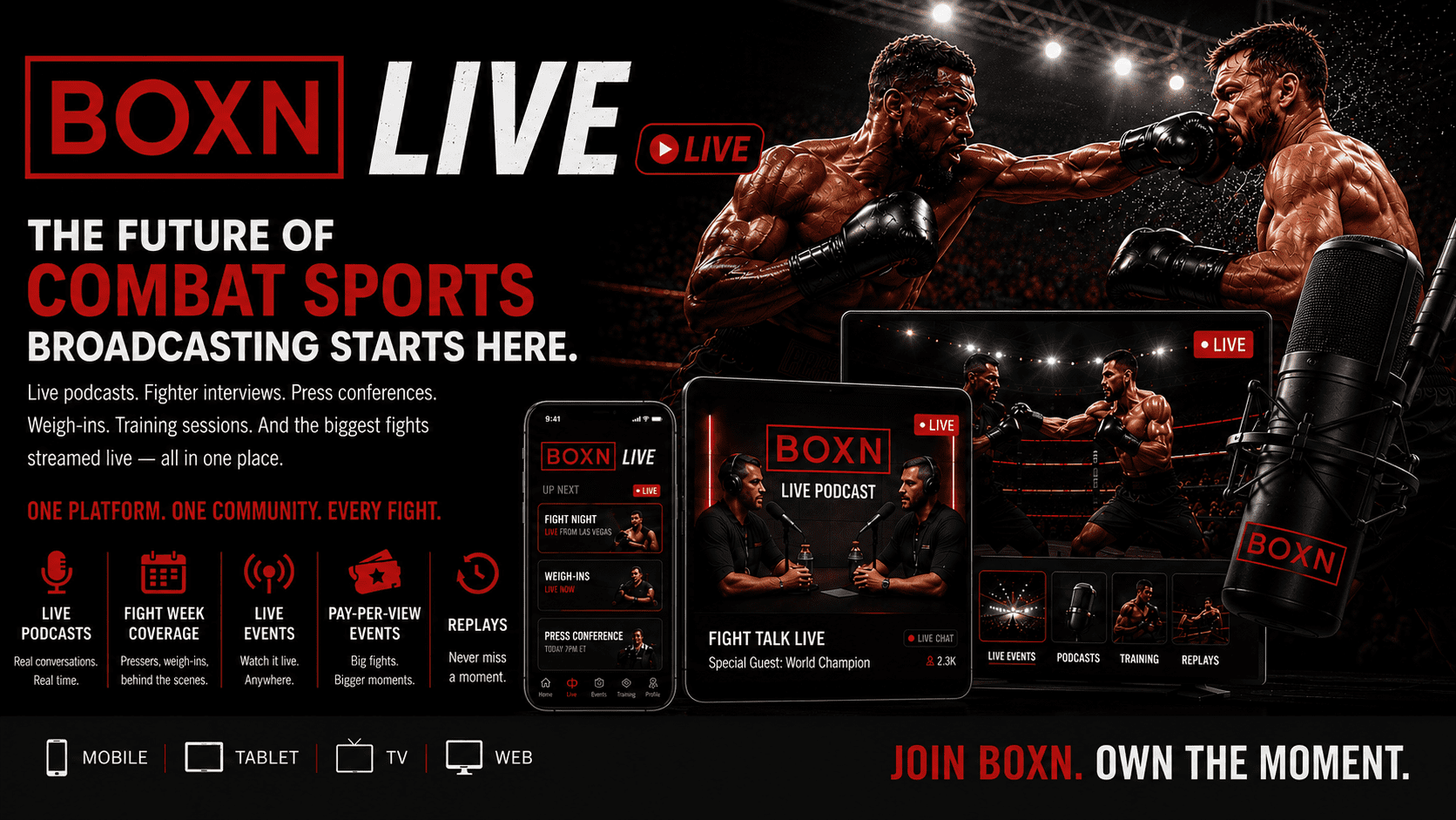 Combat Sports Live Streaming, BOXN Live Hero Image2